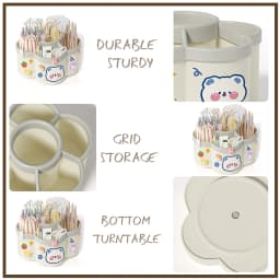 Rotating Pen Holder Desk Organizers Large Capacity Pen Storage Box Cosmetic Brush Organization Box Study Dormitory Accessories