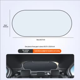 UV-Reflective Car Sun Shade Cover Rear Windshield Sun Protection Sunshade Heat-Isolation Car Privacy Curtains Foldable Storage
