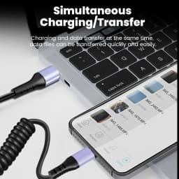 66W 100W Type C TO Type C Cable For iPhone 15 Huawei Xiaomi Samsung Car Spring Cable 6A Short Fast Charging USB C Cable