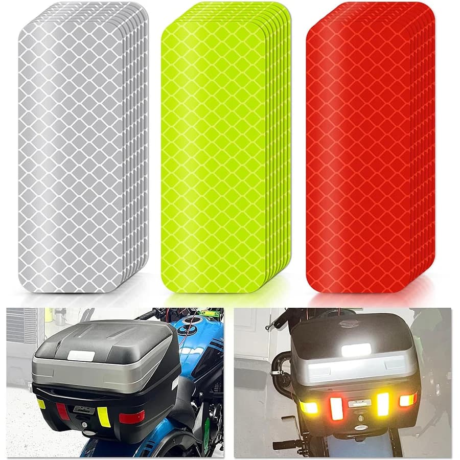 10 Reflective Stickers, Warning Safety Reflective Stickers, Pet Safety Warning Stickers 1.18 X 3.25inch Waterproof Night Vision Stickers, Suitable for Bicycles, Motorcycles, Clothing, Trailers, Helmets