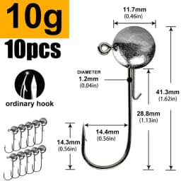 1g 2g 3g 4g -20g All Size Fishing Jig Head Hook for Worm Soft Lure Bait, Round Head Crank Jigging Fishing Hooks