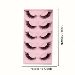 Hot Selling Makeup 5 Pairs Cat Eye Lashes Faux False Eyelashes Dramatic Volume Strip Lashes