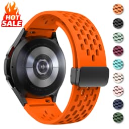 Silicone Strap for Samsung Galaxy Watch 7 6 5 4 40mm 44mm 5 Pro 45mm Magnetic Buckle Band 6 Classic 43mm 47mm No Gaps Bracelet