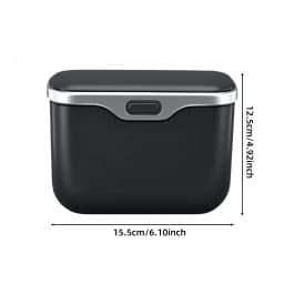 Multifunctional Car Trash Can with Lid Button, Hanging Storage Bin for Wet and Dry Use, Auto Interior Accessories, Organizer Box