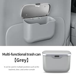 Multifunctional Car Trash Can with Lid Button, Hanging Storage Bin for Wet and Dry Use, Auto Interior Accessories, Organizer Box