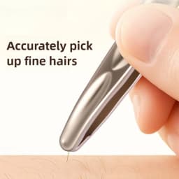 Premium Round Head Tweezers for Eyebrow & Facial Hair Removal Seamless Clips Short Hair Precision Beard Clip