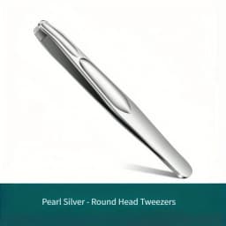 Premium Round Head Tweezers for Eyebrow & Facial Hair Removal Seamless Clips Short Hair Precision Beard Clip