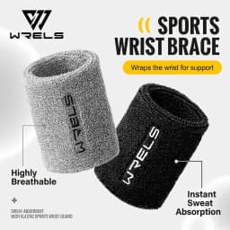 WRELS Wristband Sweatband Absorbent Thick Terry Cloth Gym Fitness Basketball Tennis Yoga Weightlifting Running Sport Wrist Band