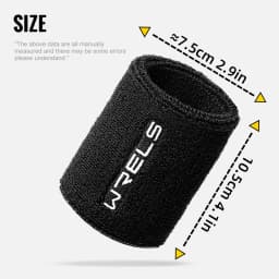 WRELS Wristband Sweatband Absorbent Thick Terry Cloth Gym Fitness Basketball Tennis Yoga Weightlifting Running Sport Wrist Band