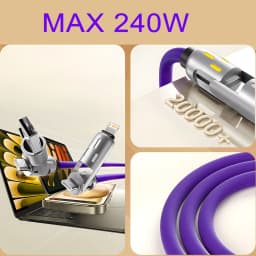 4-IN-1 240W USB Type C To USB C Cable PD Fast Charger Wire For iPhone 16 Pro Max 15 iPad Xiaomi Samsung Tablet 1M Data Cord