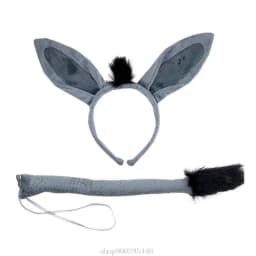 Horse Headband Animal Hair Hoop Halloween Headband Horse Cosplay Dunkey headband Faux Fur Ear Hair Hoops Night Party