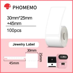 Phomemo M110 M200 M220 Label Paper Round F-type Jewelry Thermal Paper Sticker Multi-Purpose Label Tape Self-Adhesive Paper