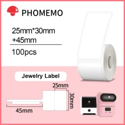Phomemo M110 M200 M220 Label Paper Round F-type Jewelry Thermal Paper Sticker Multi-Purpose Label Tape Self-Adhesive Paper