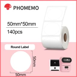 Phomemo M110 M200 M220 Label Paper Round F-type Jewelry Thermal Paper Sticker Multi-Purpose Label Tape Self-Adhesive Paper