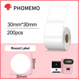 Phomemo M110 M200 M220 Label Paper Round F-type Jewelry Thermal Paper Sticker Multi-Purpose Label Tape Self-Adhesive Paper