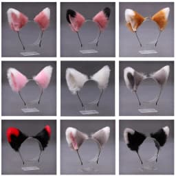 Cute Cat Fox Faux Fur Ear Hair Hoops Party Cosplay Hairband Fur Headbands Girls Fashion Hair Accessories Animal Ears Hair Band