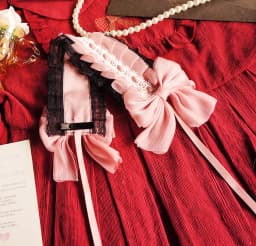 Lolita accessories headwear black pink girl headband hair accessories French flat hat sweet cute Japanese anime accessories
