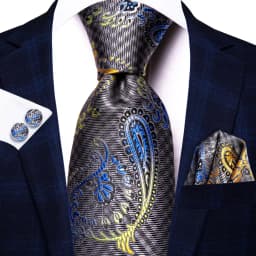 Hi-Tie Peacock Blue Novelty Design Wedding Tie For Men Hanky Cufflinks Gift Mens Necktie Set Business Party Dropshipping
