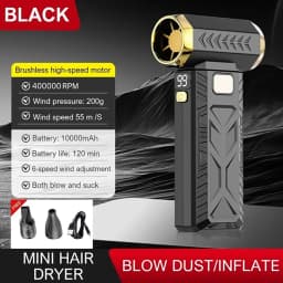 M18 Brushless Turbo Blower Jet Fan 400000RPM Powerful Electric Portable Dust Cleaner 53m/s Type-C Charging Violent Fan