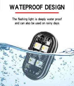 Wireless Light Aircraft Airplane Helicopter Warning Lights RGB Led Strobe Lights Motorcycle Lights LED Flash with USB Charging