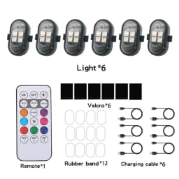 Wireless Light Aircraft Airplane Helicopter Warning Lights RGB Led Strobe Lights Motorcycle Lights LED Flash with USB Charging