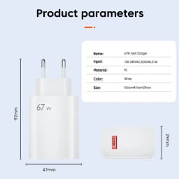 67W USB Fast Charger for Xiaomi 14 13 12 11 10 Ultra Redmi Note 12T 13 Pro Turbo Quick Charge Type C Cable Fast Charging Adapter