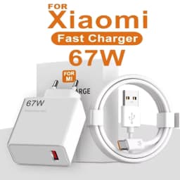 67W USB Fast Charger for Xiaomi 14 13 12 11 10 Ultra Redmi Note 12T 13 Pro Turbo Quick Charge Type C Cable Fast Charging Adapter