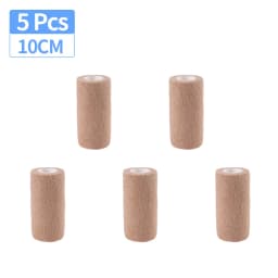 5 Pcs 2.5/5/7.5/10cm Self Adhesive Elastic Bandage Cohesive Non-woven Wraps Tape Disposable for Sports Fixing Finger Wrist Leg