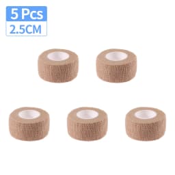 5 Pcs 2.5/5/7.5/10cm Self Adhesive Elastic Bandage Cohesive Non-woven Wraps Tape Disposable for Sports Fixing Finger Wrist Leg
