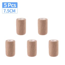 5 Pcs 2.5/5/7.5/10cm Self Adhesive Elastic Bandage Cohesive Non-woven Wraps Tape Disposable for Sports Fixing Finger Wrist Leg