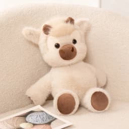 Adorable Highland Cattle Plush Toy 45cm - Huggable Running Cow Stuffed Animal Made with Premium Soft Fabric, Soothing Companion