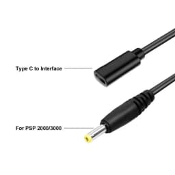 USB C Cable for PSP1000 2000 3000 Controller Charging Adapter Type C LED Convert Cord for Sony PSP 3000 Game Console Power Wire