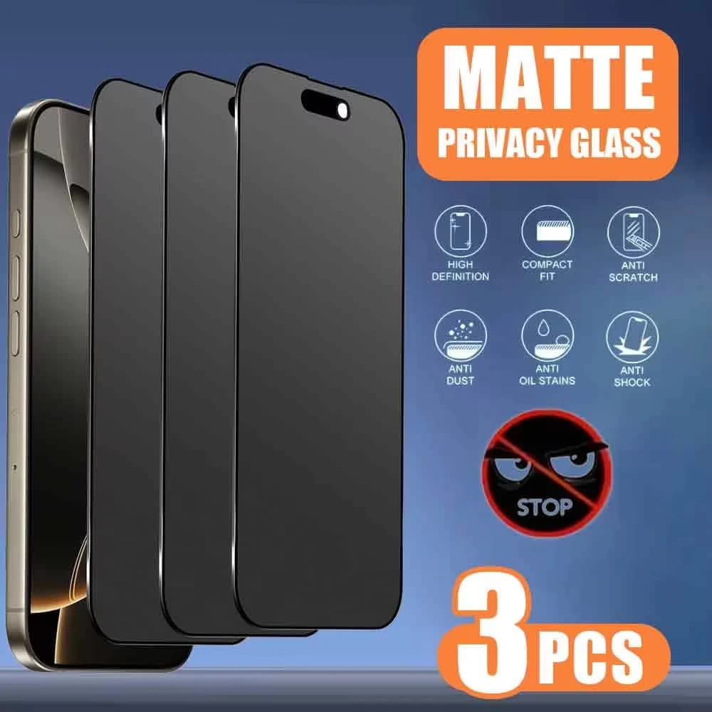 Matte Privacy Screen Protector For iPhone 17 18 Pro Max 16 13 14 15 Pro Max 11 12 Air 7 8 Plus XR SE Anti-Spy Soft Ceramic Film