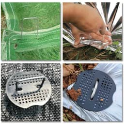 U-type Garden Staples with Pads Metal Fence Tubing Stakes Galvanized Landscape Spikes for Holding Lawns Barrier Ground Nails