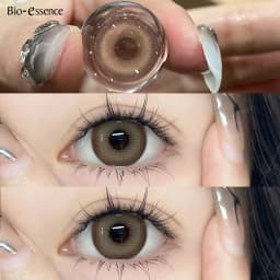 Bio-essense 1 Pair Big Eyes Black Lenses Korean Natural Lenses Yearly Color Contact Lenses Eyes with Gray Beautiful Pupil Lentes