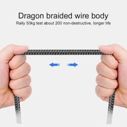 Nylon Data Cable Fast Charger USB A to Type C Charging Cable For Huawei Samsung Android Phone TypeC Charging Device 1M 2M 3M
