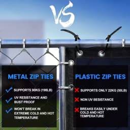 20pcs 10in Stainless Steel Zip Ties | Rustproof Heavy Duty Cable Ties for Automotive, Machinery, Outdoor