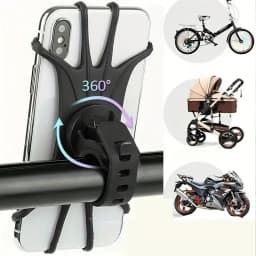 360 Rotatable Bike Motorcycle Phone Holder Silicone Bracket Support Pull Type Safe Mount For All Smartphones Cycling Stand