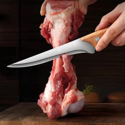 Stainless Steel Fillet Boning Knife Professional Chef's Kitchen Knife Forged Meat Cleaver Fish Slicing Knife Wooden Handle