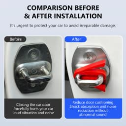 SEAMETAL 4pcs Car Door Lock Shock Pad Silicone Auto Door Lock Protection Cover Force Release Arm Design for Car Truck Door Latch