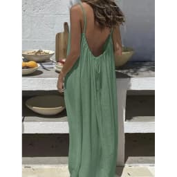 New Arrival Women's Strapless Backless Long Loose Home Dress Comfortable Sleepwear Casual Maxi Dress