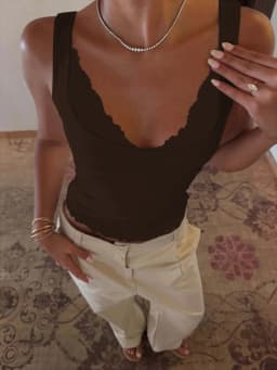 Dulzura Square Collar Backless Slim Lace Ruffles Patchwork Tank Top Women'S Fashion Sexy Y2K Top Party Vacation Summer Clothes