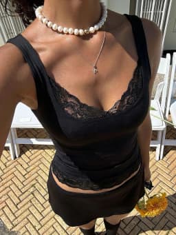 Dulzura Square Collar Backless Slim Lace Ruffles Patchwork Tank Top Women'S Fashion Sexy Y2K Top Party Vacation Summer Clothes