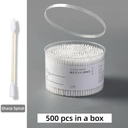 500pcs Bamboo Double-Ended Cotton Swabs - Gentle for Ears & Makeup, Unscented Disposable Ear Cleaning Cotton Swab Lip Tint