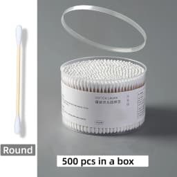 500pcs Bamboo Double-Ended Cotton Swabs - Gentle for Ears & Makeup, Unscented Disposable Ear Cleaning Cotton Swab Lip Tint