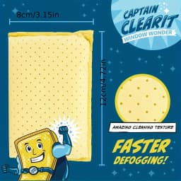 Large Size Super Absorbent Anti Fog Sponge, Suitable for Cars, Mirrors, Glass, Etc. - Easy to Clean, Universal Cleaning Tool