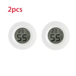 2/4 Pcs Mini Hygrometer Thermometer Fahrenheit or Celsius Meter Digital LCD Monitor Indoor Room Round Humidity Temperature Gauge
