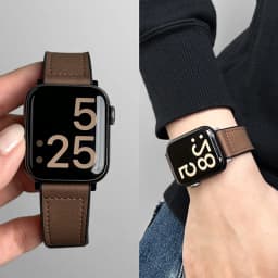 Leather+Silicone Strap For Apple Watch Band Ultra 49mm 44mm 45mm 41mm 46mm 40mm 42mm Magnetic Bracelet iwatch Series 10 9 8 7 6