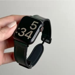 Leather+Silicone Strap For Apple Watch Band Ultra 49mm 44mm 45mm 41mm 46mm 40mm 42mm Magnetic Bracelet iwatch Series 10 9 8 7 6