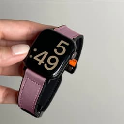 Leather+Silicone Strap For Apple Watch Band Ultra 49mm 44mm 45mm 41mm 46mm 40mm 42mm Magnetic Bracelet iwatch Series 10 9 8 7 6